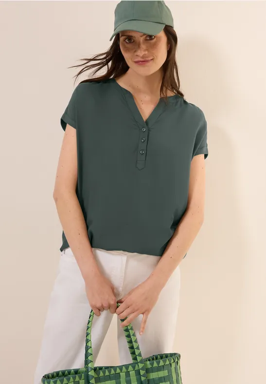 Cecil Blouse met korte mouwen in effen kleur