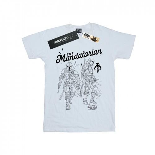 Star Wars Boys The Mandalorian Hunter Profile T-Shirt 12-13 wit