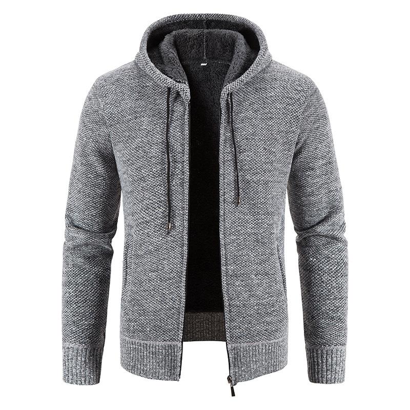 Bull Hat 2023 Nieuwe herfst/winter pluche en verdikte oversized heren sweaterjas met capuchon en ritsvest M beige
