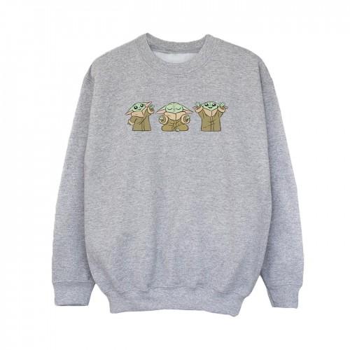 Star Wars Boys The Mandalorian Grogu Poses Sweatshirt 5-6 Years wit