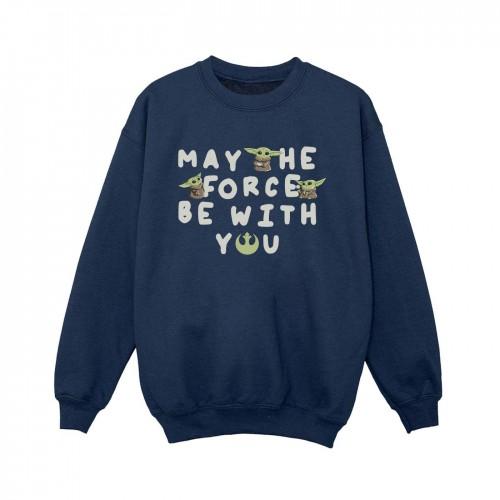 Star Wars Boys The Mandalorian Grogu May The Force Be With You Sweatshirt 5-6 Years wit