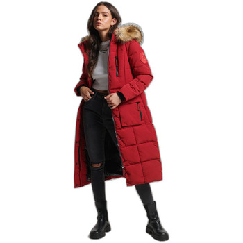 Superdry Donsjas  Doudoune longue bordé de fausse fourrure femme Everest