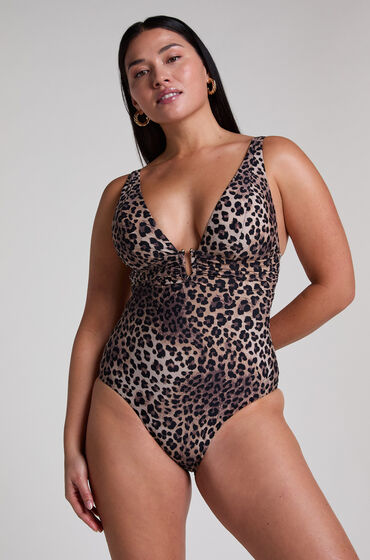 Hunkemöller Luxe corrigerend badpak Animalia Bruin