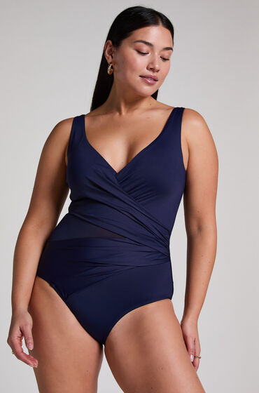 Hunkemöller Badpak Shaping Shell Mesh Blauw