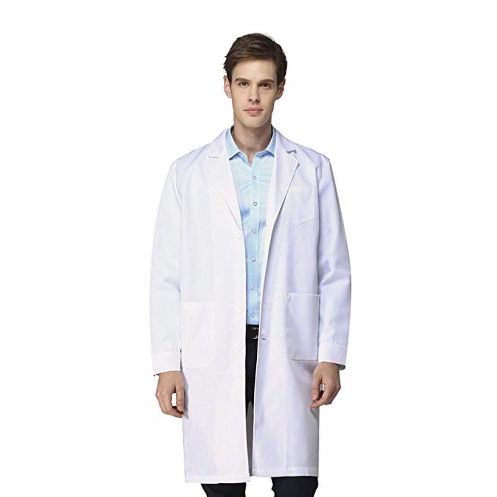 Zhengfuzhihai Casual trenchcoatjas voor heren, vest met lange mouwen, uitloperblouse L wit