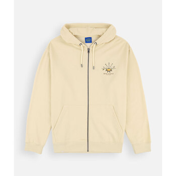 Oxbow Sweater  Grafische fleece capuchon met volledige ritssluiting SANDBAR