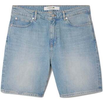 Lacoste Korte Broek  Straight Fit Denim Bermuda Shorts Blue