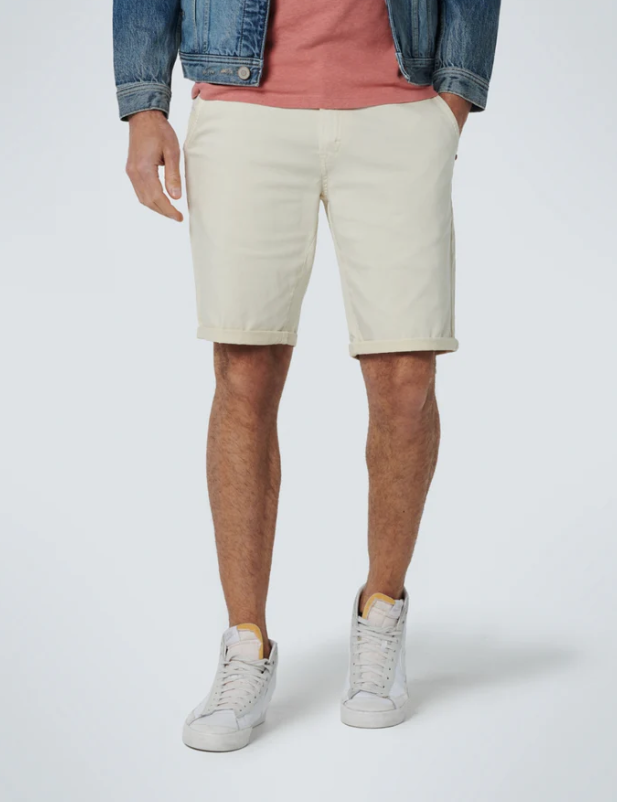 No Excess Short Chino Garment Dyed Twill Stretch With Belt Cream  