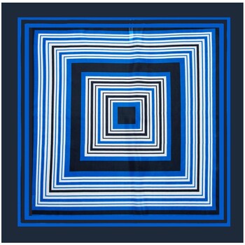Alberto Cabale Sjaal  Kleine zijden carré Navy Blue Cream Cléo