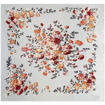 Alberto Cabale Sjaal  Grote Zijden Vierkant White Flower Zoé