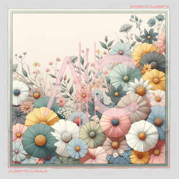 Alberto Cabale Sjaal  Kleine zijden sjaal Minimalist Flowers Cléo