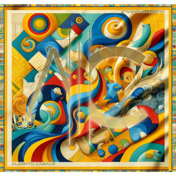 Alberto Cabale Sjaal  Zijden carré Dreaming Cléo
