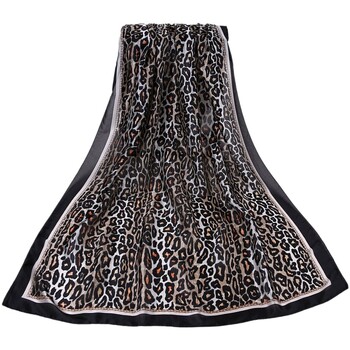 Alberto Cabale Sjaal  Zijden Stola Black Leopard Full