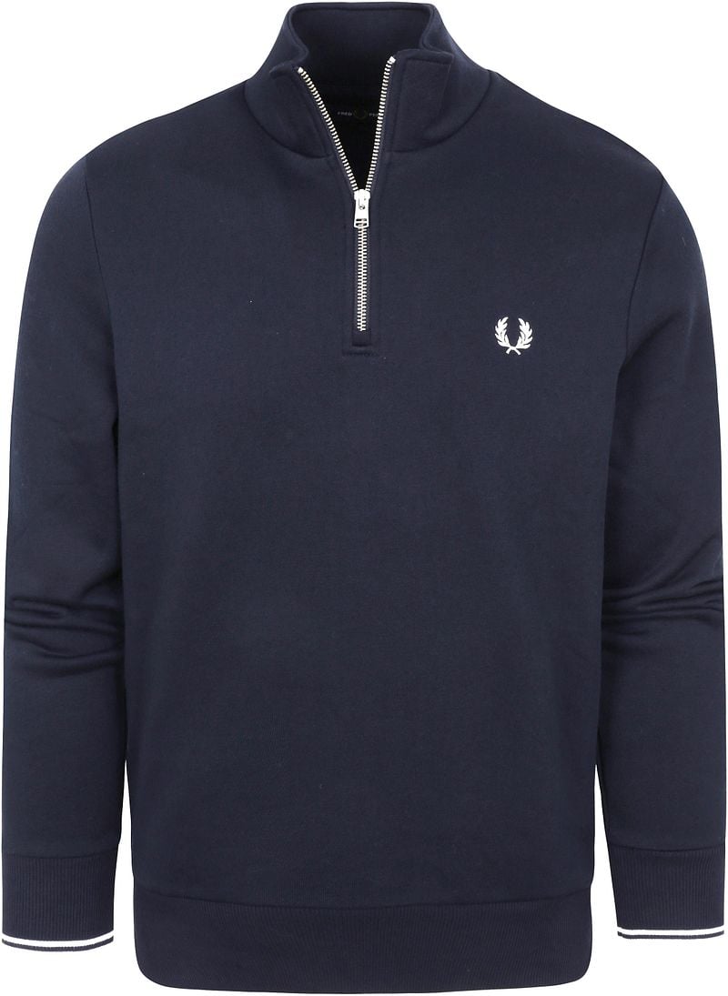 Fred Perry Half Zip Trui Navy Blauw