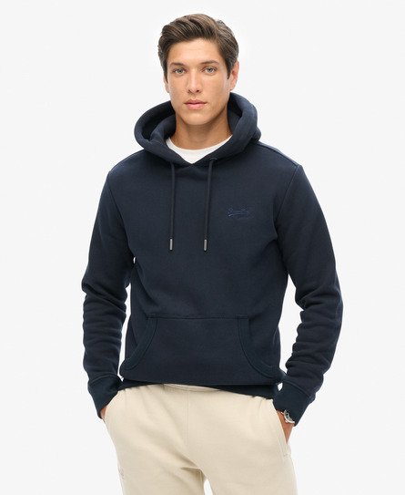 Superdry Mannen Essential Logo Hoodie Blauw
