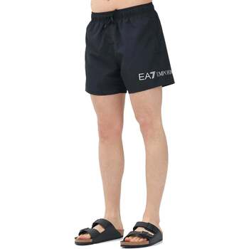 Ea7 Emporio Armani Zwembroek  Logo Swim Shorts Black/Silver Logo