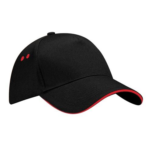 Beechfield Unisex Ultimate 5 Panel Contrast Baseballpet met Sandwich Peak / Hoofddeksels One Size wit/koningsblauwe kleur