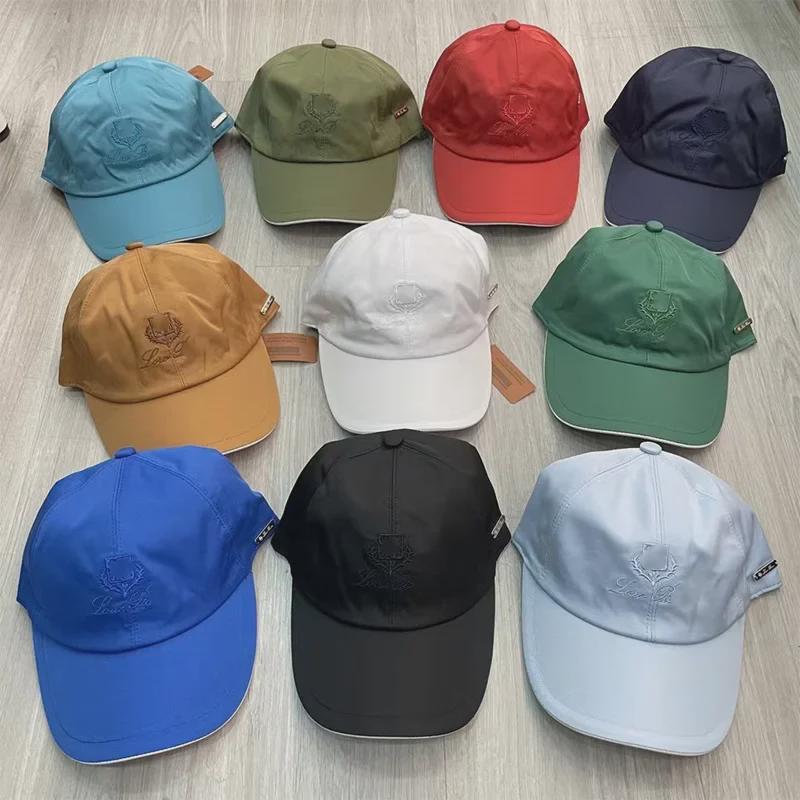 StrideBox Loro Piana Nieuwe lente/zomer letter baseballpet voor koppels Military Green