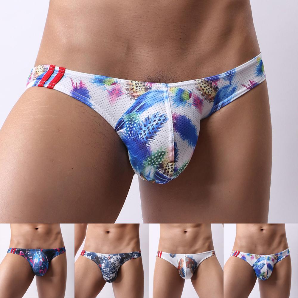 Industrial Commercial Giants Heren sexy zwemslip bikini badmode badpak strandkleding bloemen string ondergoed M