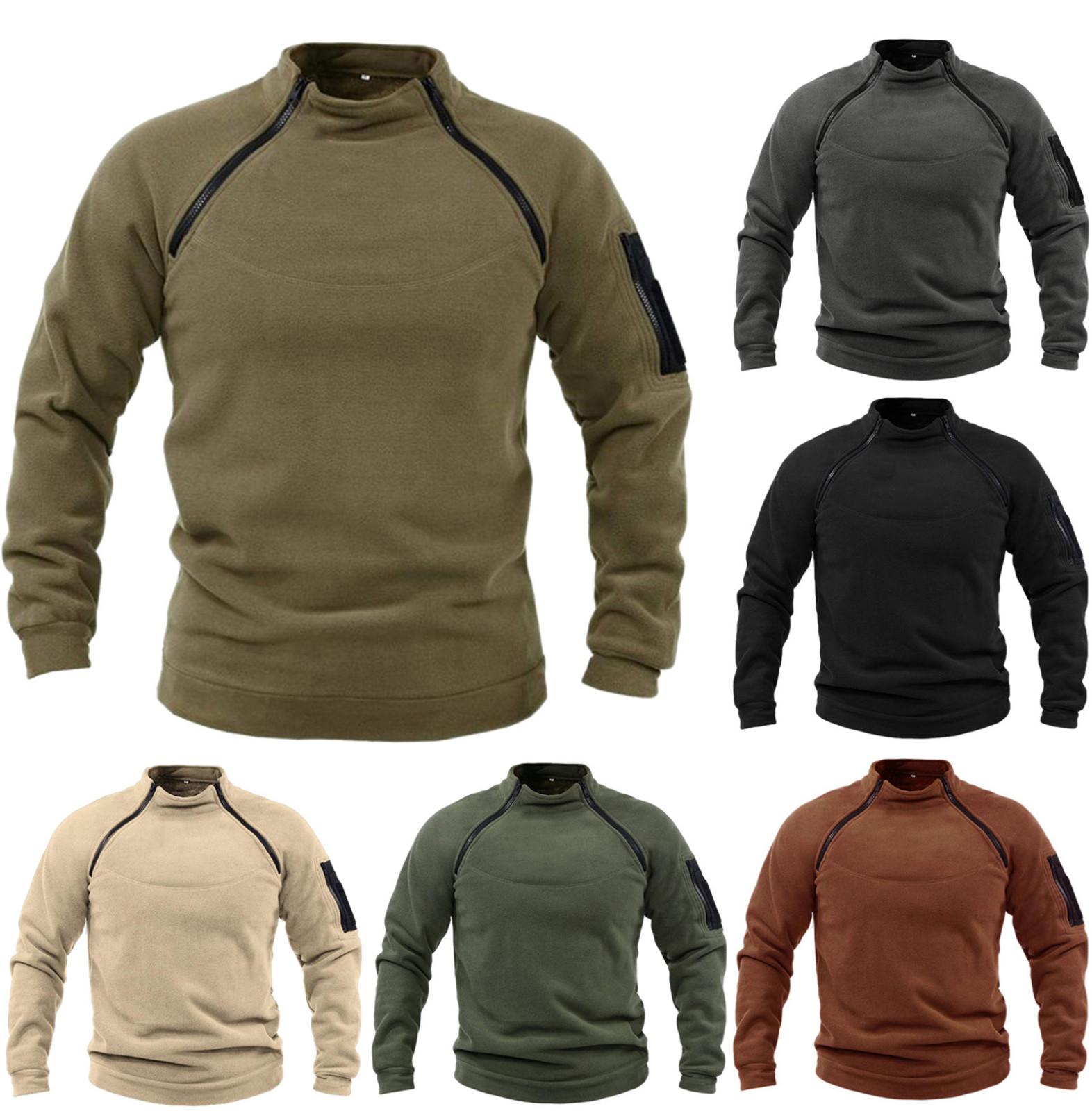 Zhengfuzhihai Heren Outdoor Jas Jachtkleding Warme Ritsen Fleece Pullover Man Winddicht Lente Winterjas Thermisch Ondergoed L