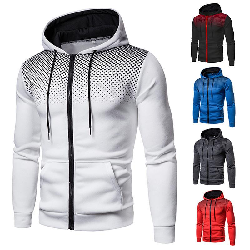 CHIC STUDIO Men's Men's Sweatshirt Hoodie Spotted Zipper Cardigan Hooded Sweatshirt Men's Jacket Sweatshirt Men S wit