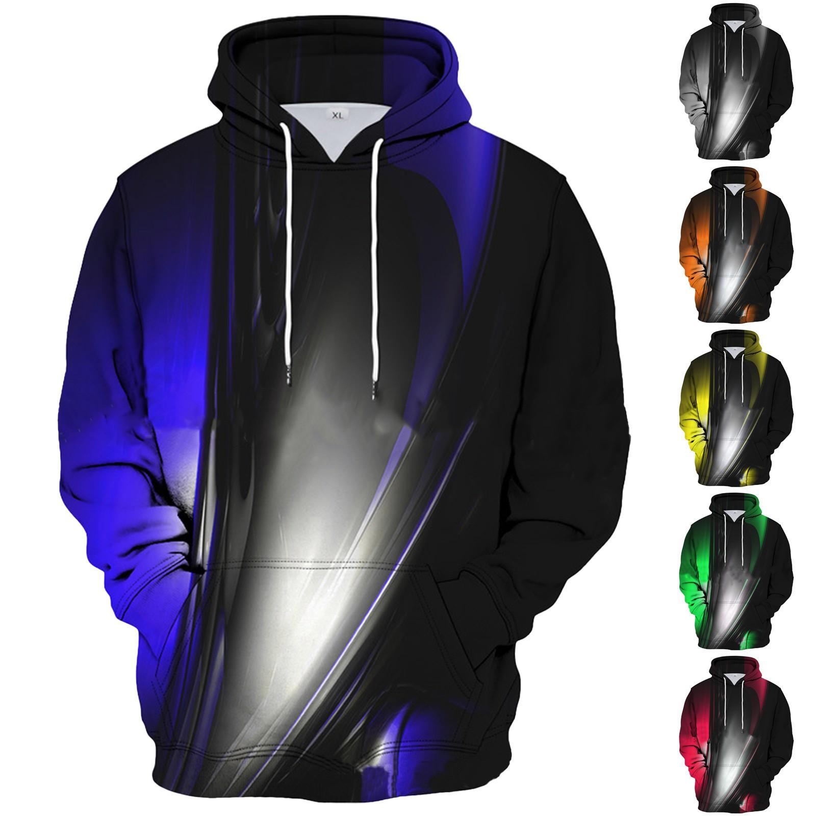 Zhengfuzhihai Los bedrukt sweatshirt met capuchon voor heren Casual mode-sportsweatshirt voor heren L zwart