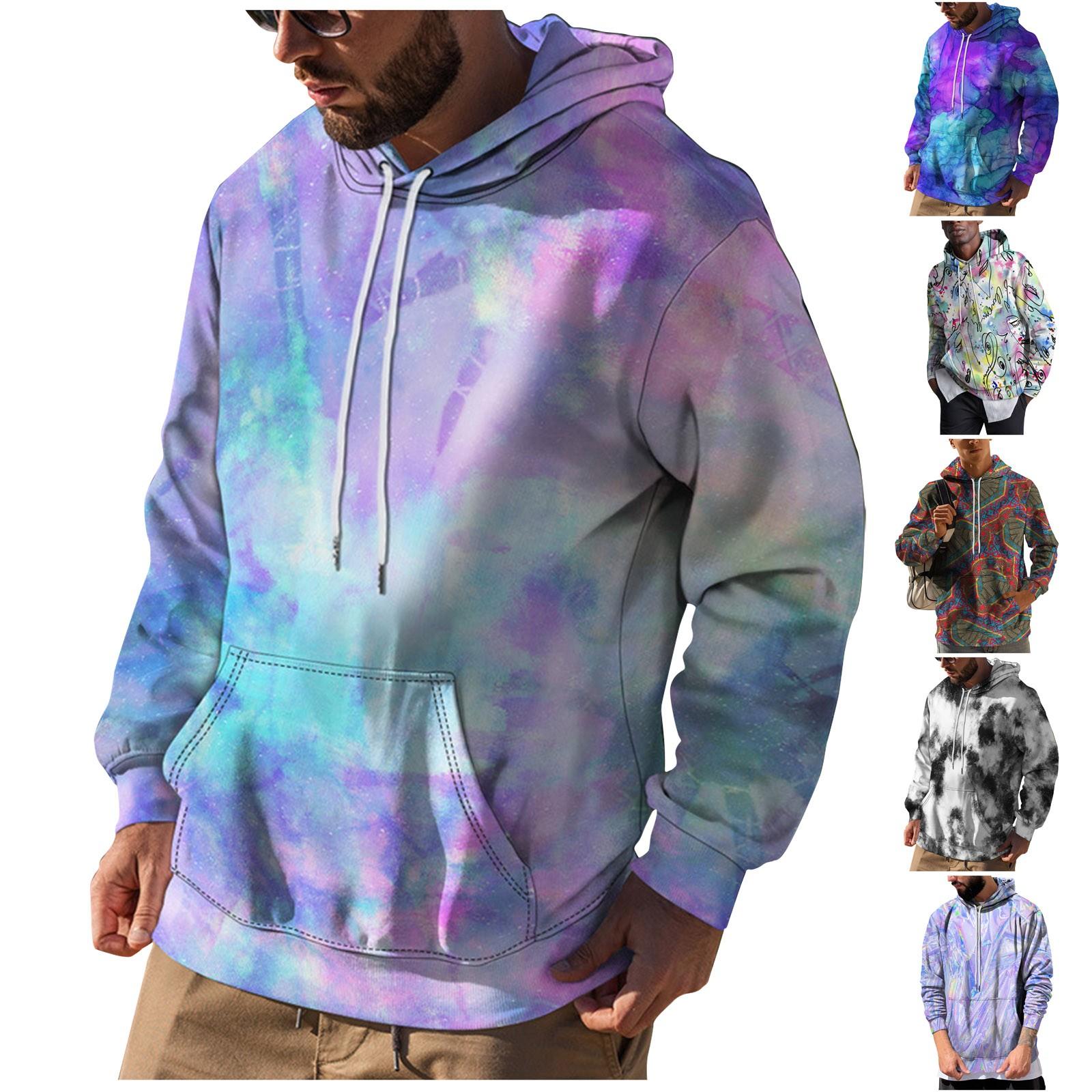 Zhengfuzhihai Los bedrukt sweatshirt met capuchon voor heren Casual mode-sportsweatshirt voor heren L zwart