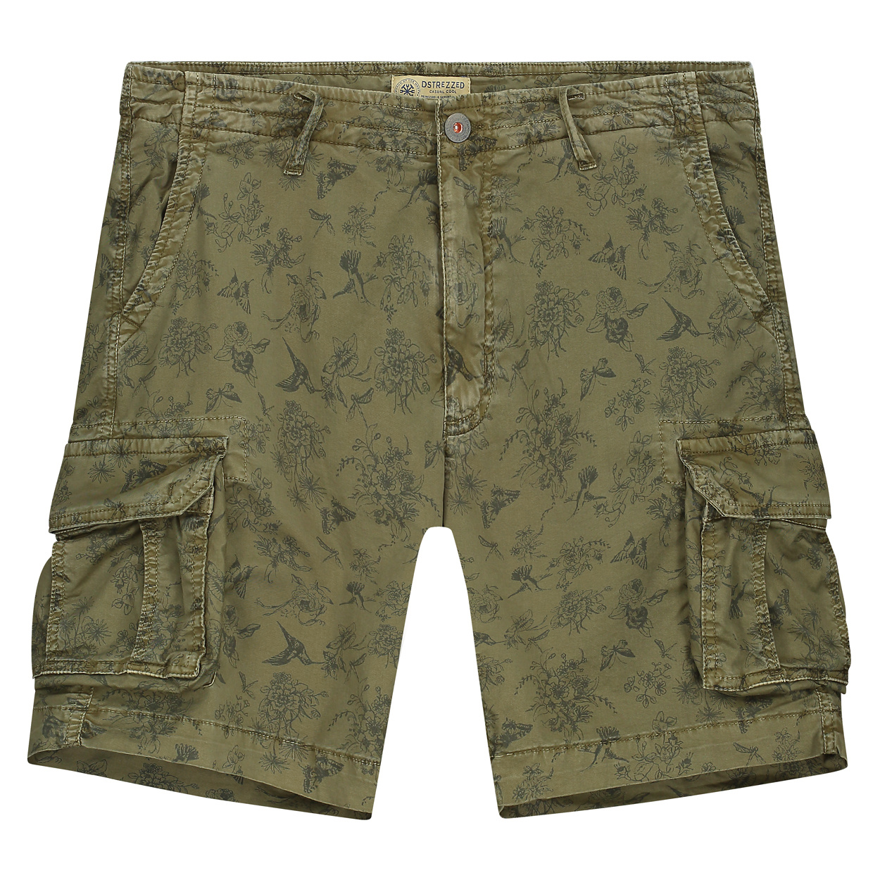 Dstrezzed Korte Broek Print Army Green  
