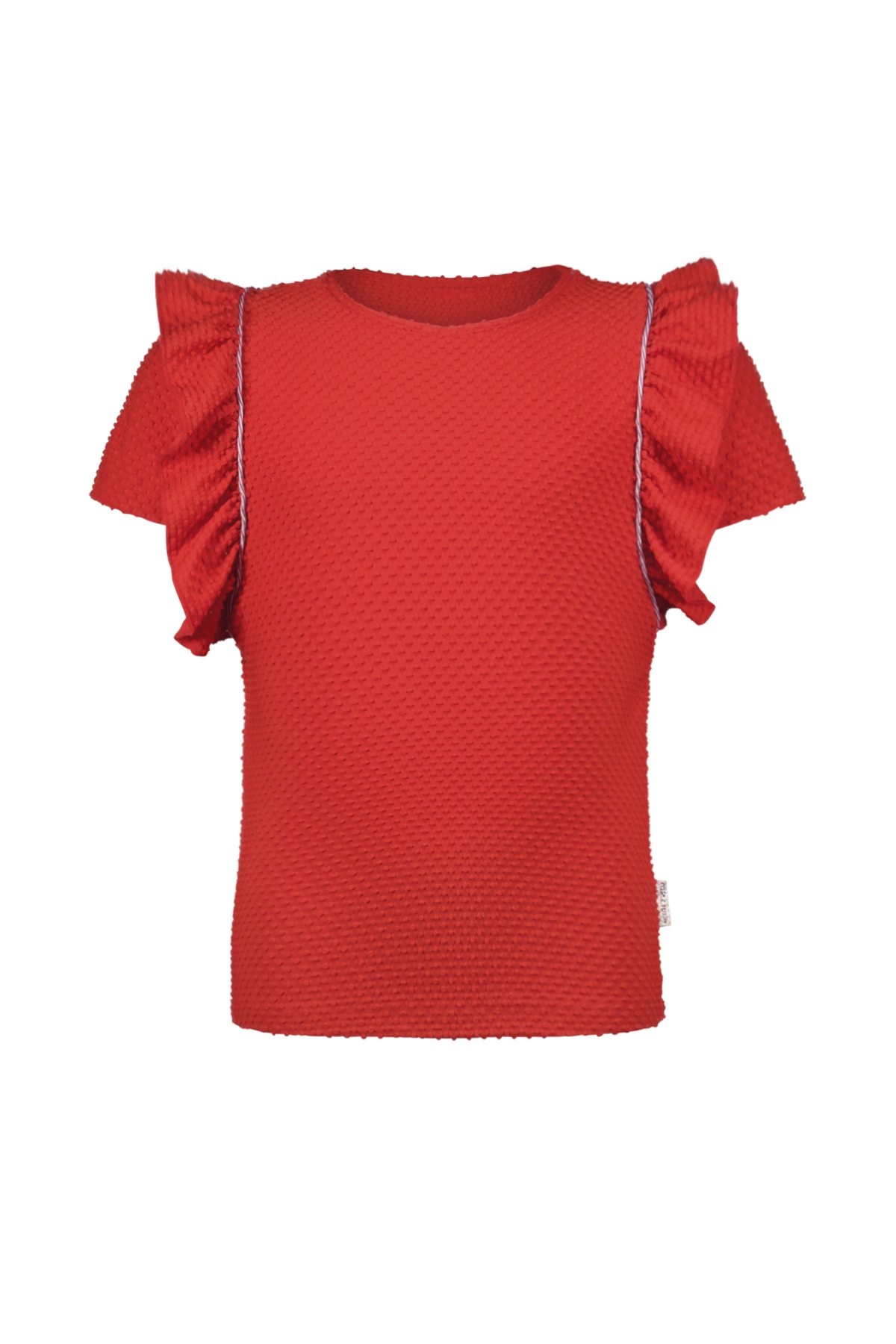 B.Nosy zomer t-shirt meisjes - tomaat rood - ruffel - Teddie