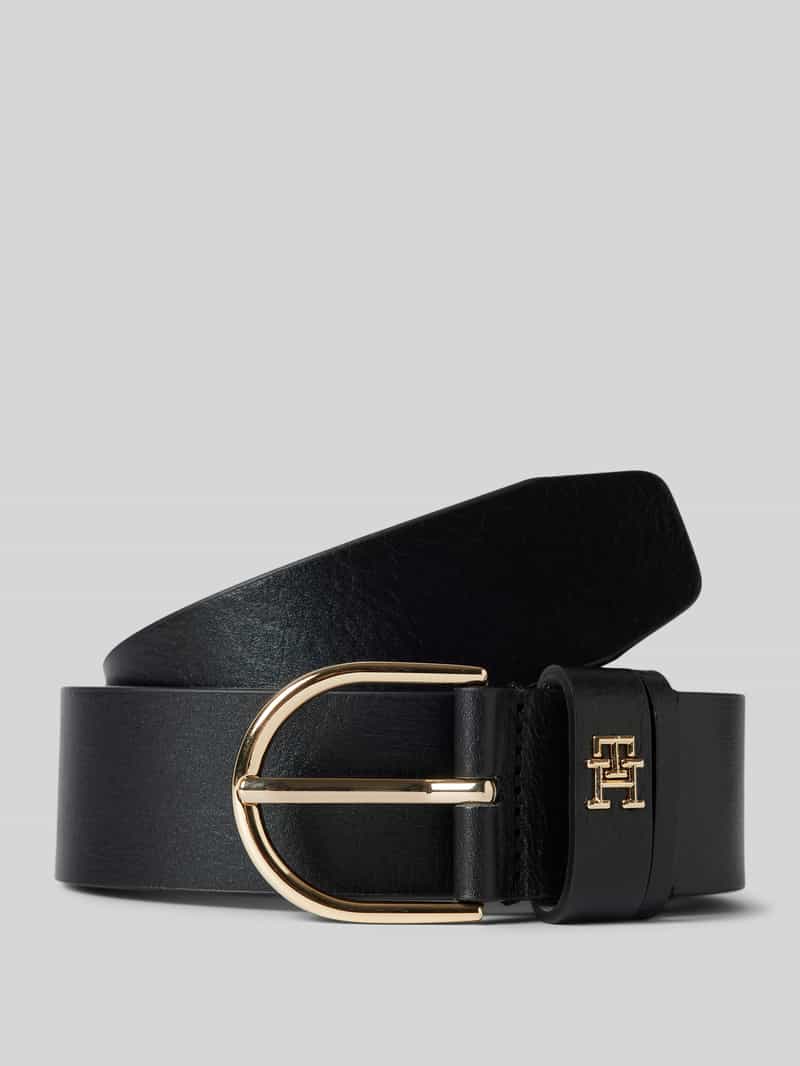 Tommy Hilfiger Leren riem ESSENTIAL EFFORTLESS 3.5 Ovale eenvoudig pin sluiting, logo-embleem