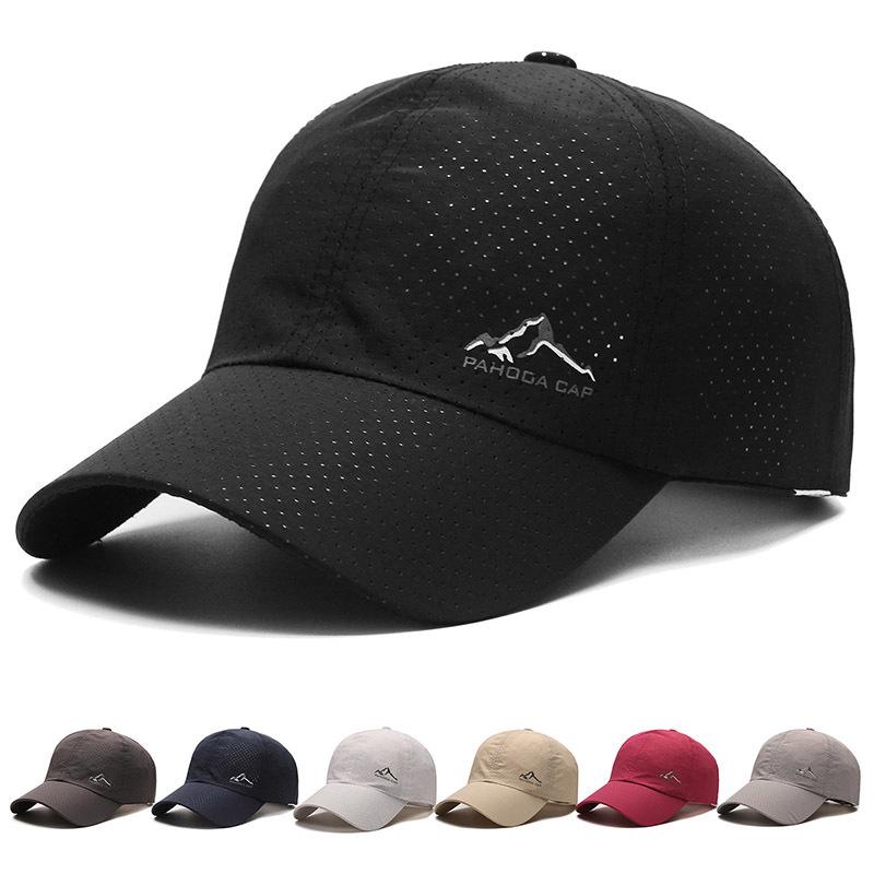 Warm Land Unisex snel drogende UV-beschermende mesh baseballpet voor buiten in de zomer Adjustable zwart