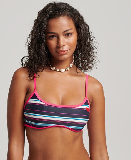 Superdry Vrouwen Gerecyclede Gestreepte Bikinitop Multi