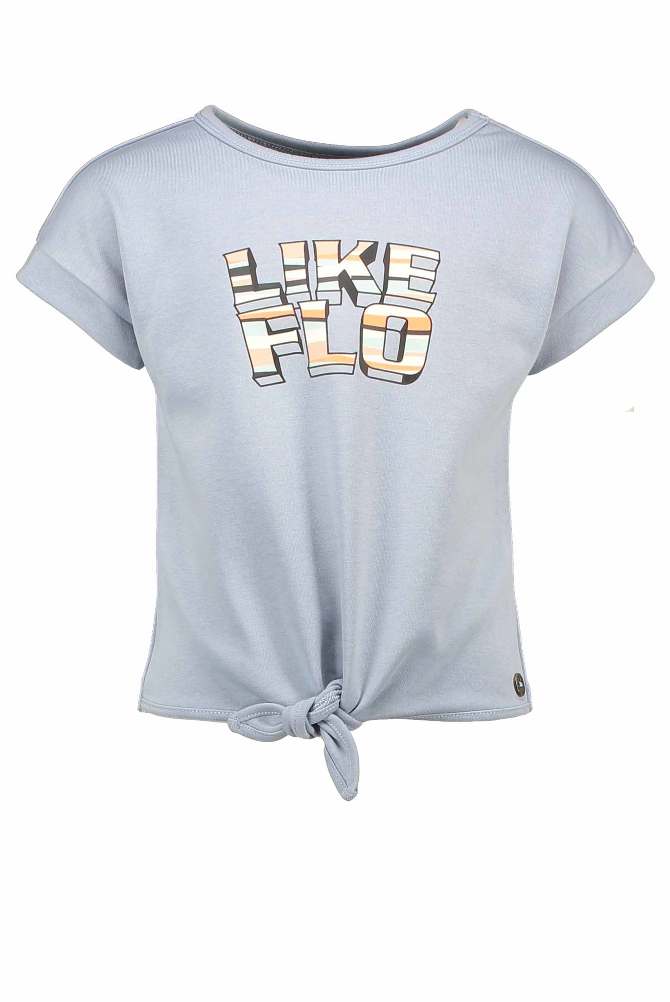 Like Flo Meisjes sweat top met knoop - Sky