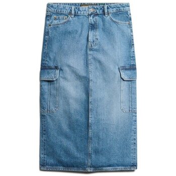 Superdry Rok  Jupe en jean mi-longue à poche cargo femme