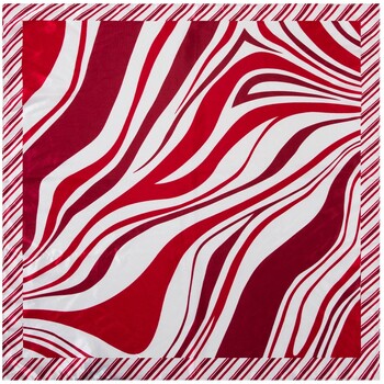 Alberto Cabale Sjaal  Kleine zijden carré Cream Red Cléo
