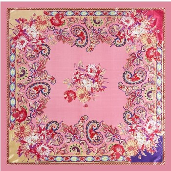 Alberto Cabale Sjaal  Grote zijden sjaal Pink India Zoé