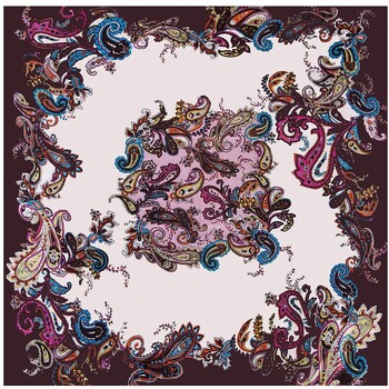 Alberto Cabale Sjaal  Grote zijden sjaal Purple White Zoé