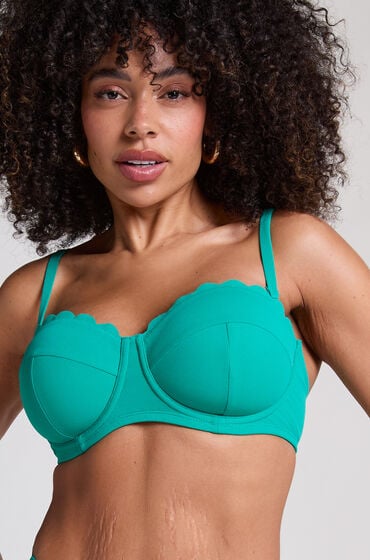 Hunkemöller Voorgevormde beugel bikinitop Scallop Cup E + Groen