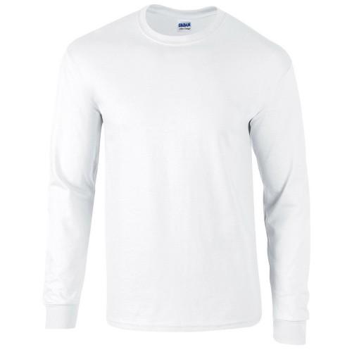 Gildan heren ultra katoenen T-shirt met lange mouwen L wit