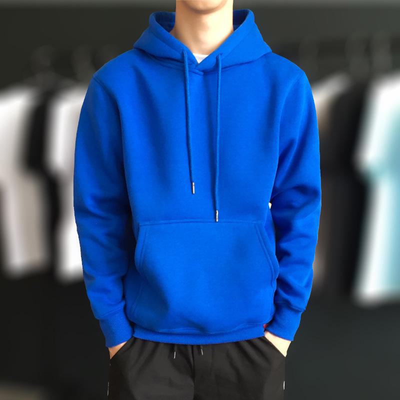 AI Supermarket Trendy sweatshirt met capuchon voor heren met fleecevoering - dikke pulloverjas voor herfst en winter, Koreaanse stijl 5XL rood
