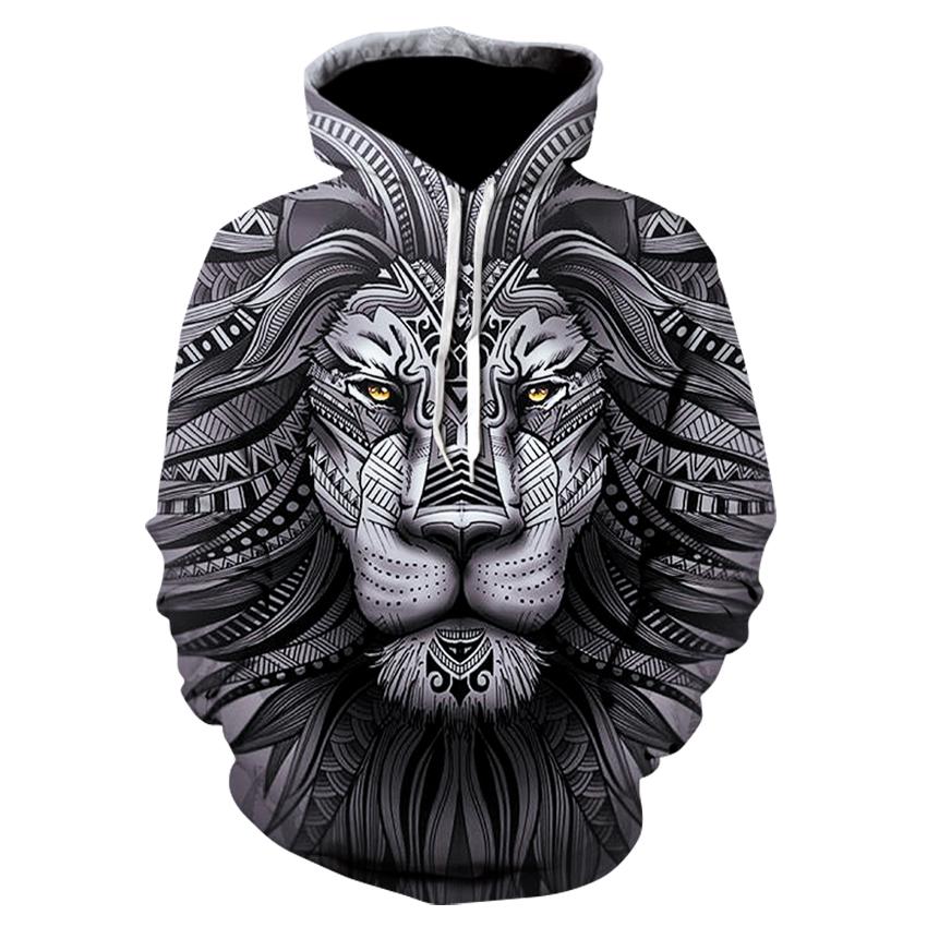 HIMO Group Lente Herfst Leeuw Patroon 3D Print Mannen Vrouwen Hoodie Trui Tops Heren Sweatshirt Casual Jas Plus Size Mode Trainingspak XXXL