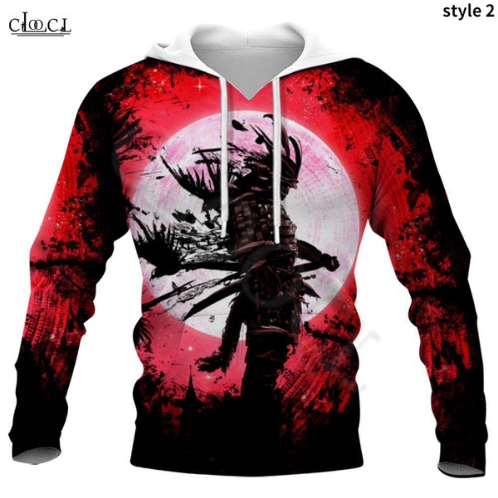 HIMO Group Mode Heren Hoodies Japanse Samurai 3D Heren Hoodies Casual Persoonlijkheid Herenkleding Harajuku Sweatshirts M