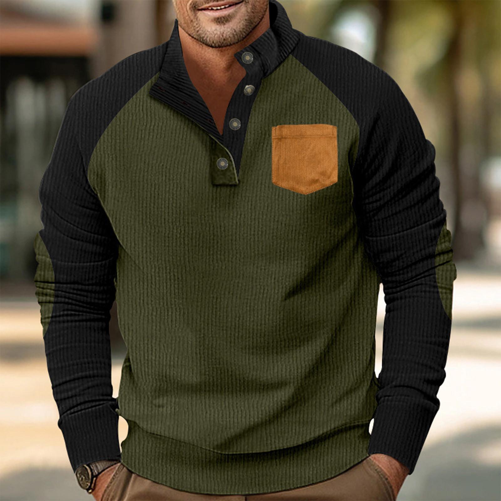HIMO Group Heren Sweatshirt met Staande Kraag Is Buiten Casual Truien Tops S