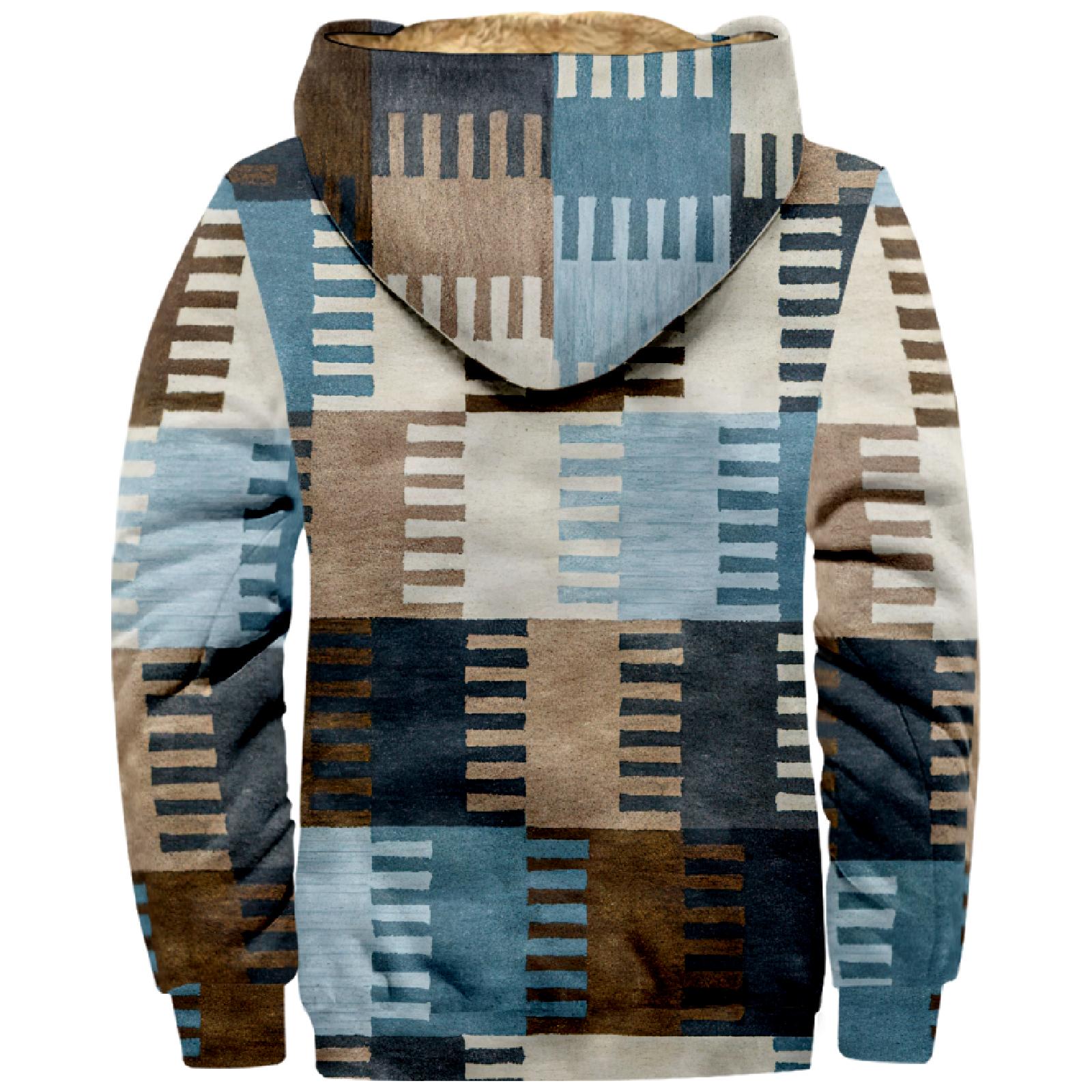 HIMO Group Heren Winter Rits Capuchon Fleece Sweatshirt Met Opgestikte Zak Casual Jack S