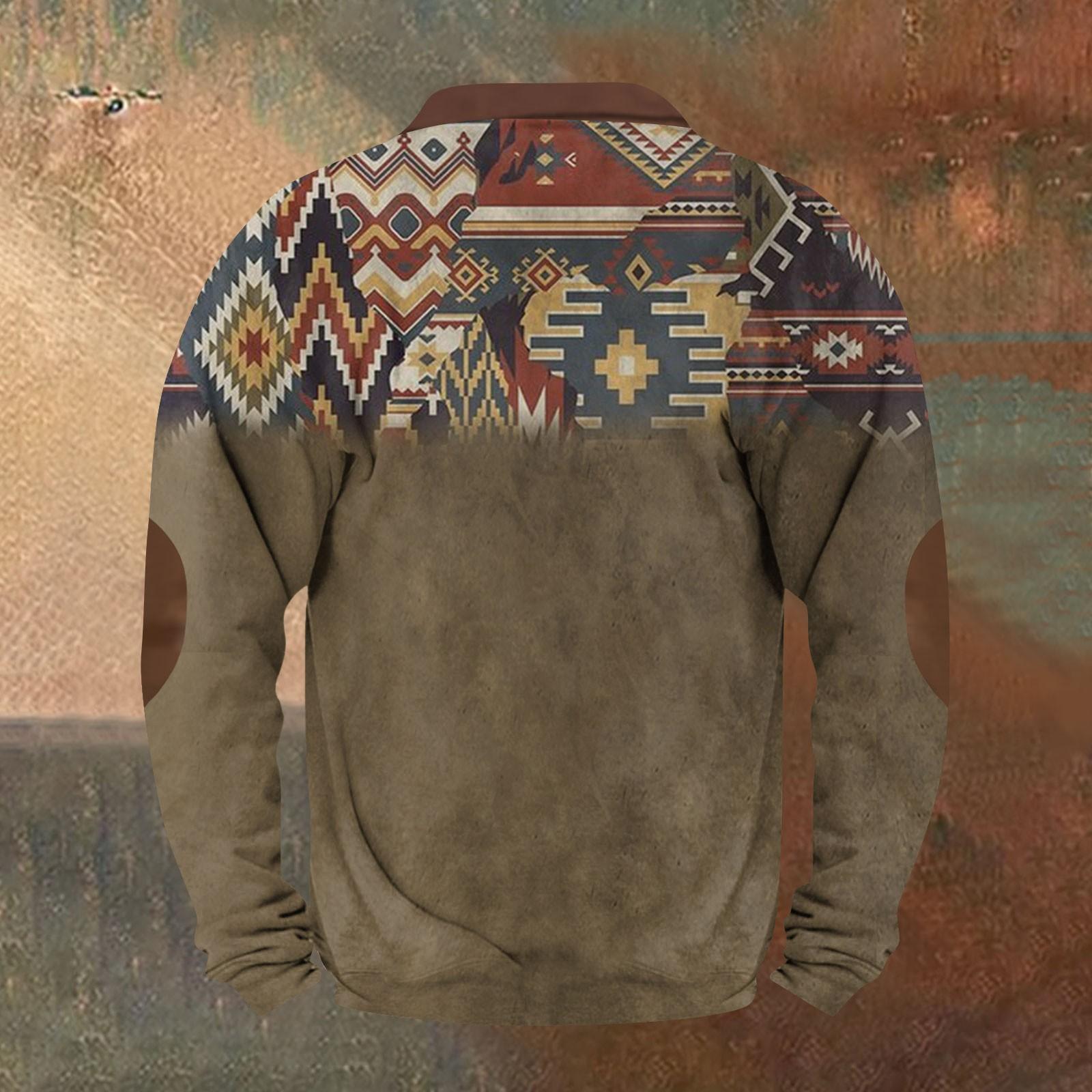 HIMO Group Heren Retro Casual Gradient Bedrukt Sweatshirt S