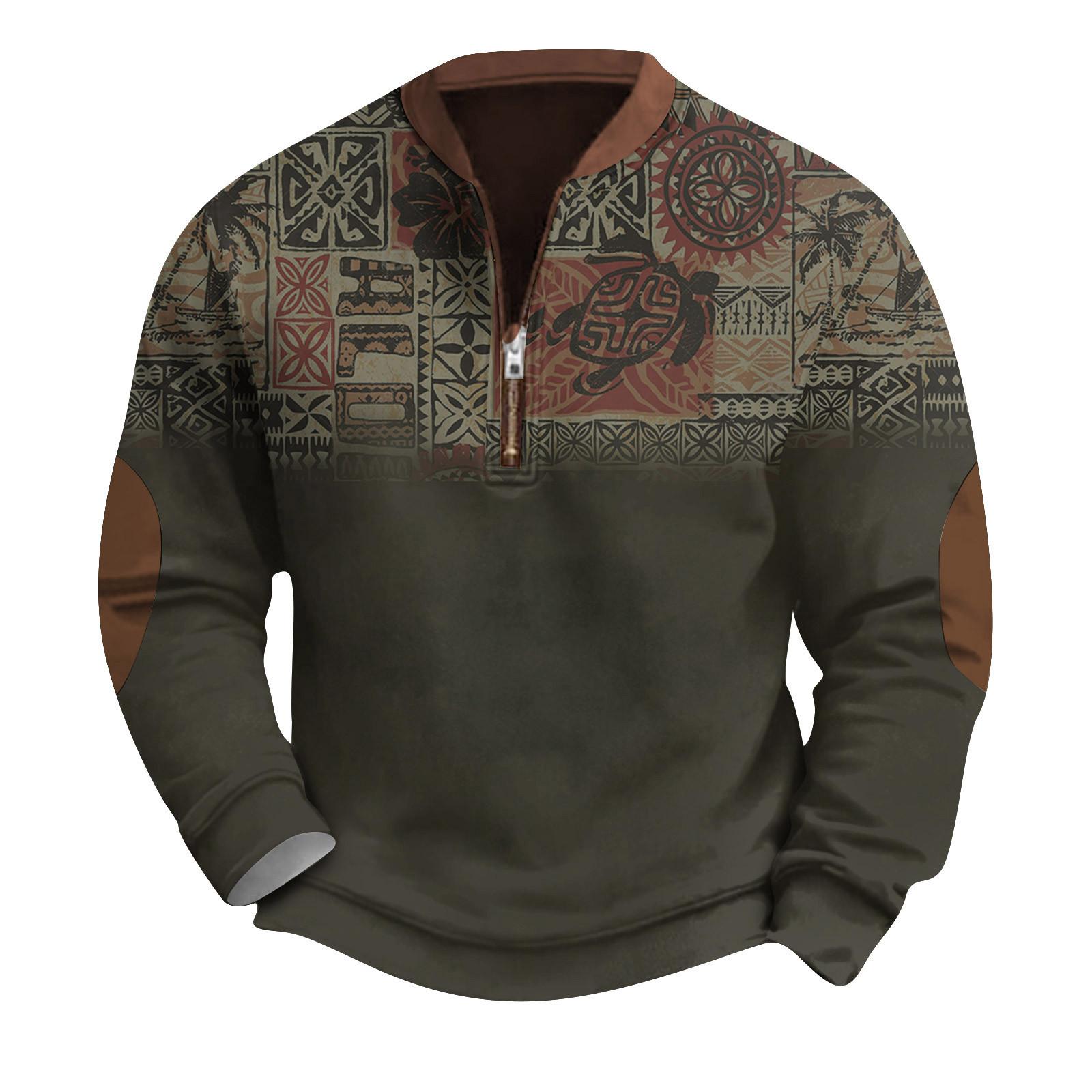 HIMO Group Heren Retro Casual Gradient Bedrukt Sweatshirt S