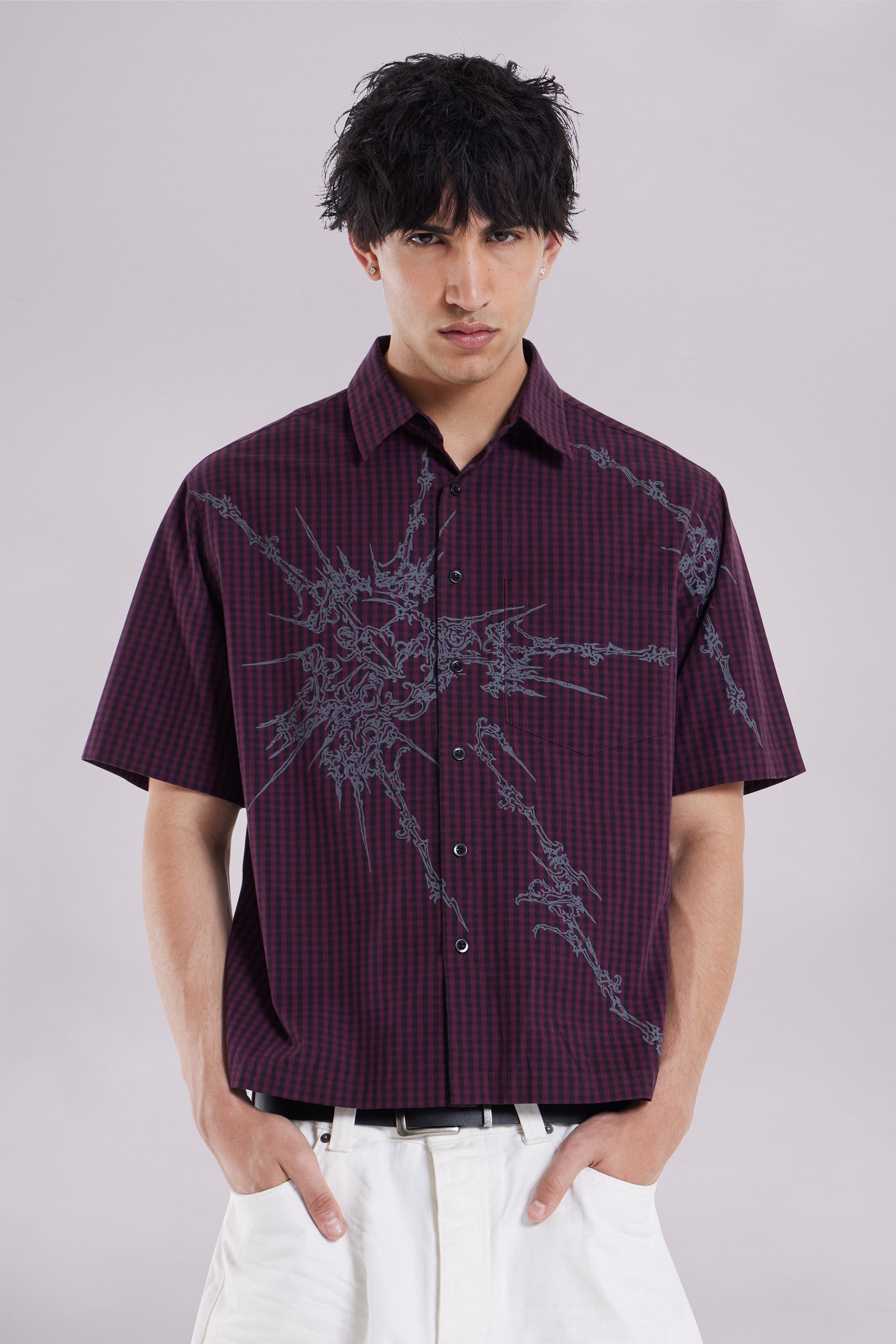 Jaded Man Red Atom Checked Shirt