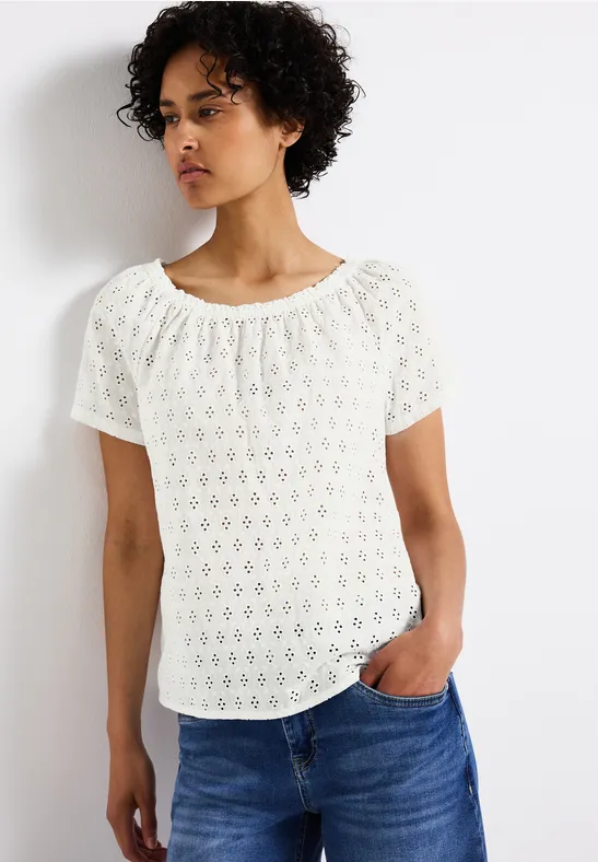 Street One Blouse met oogjesborduursel