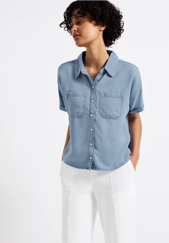 Street One Denim blouse van lyocell