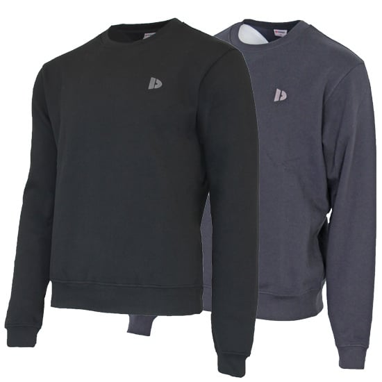 Donnay Donnay Heren - 2-Pack - Fleece Crew Sweater Dean - Zwart & Navy